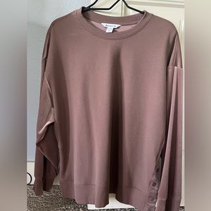 Athleta XL retroplush velvet crewneck in rustic beige. NWOT